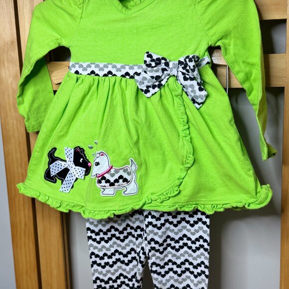 💚 Nannette Kids 2-Piece Dog Appliqué Outfit (12M) - Picture 2 of 8
